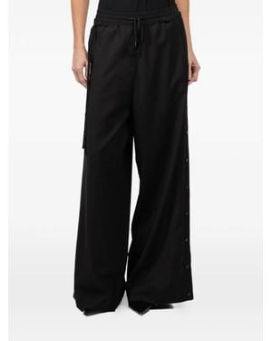Isabel Benenato Drawstring Button Trousers - Black