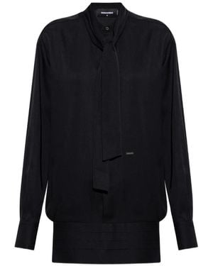 DSquared² Schluppenbluse Aus Seide - Blau
