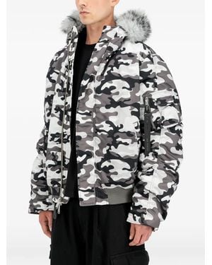 Alpha Industries Bomber N-2B Base Camo Uv Oversize - Grigio