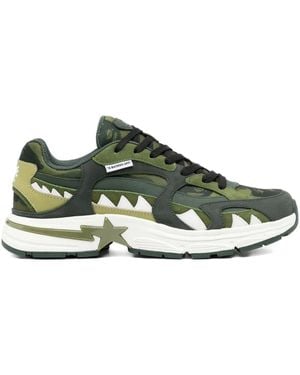 A Bathing Ape Star-Embellished Trainers - Green