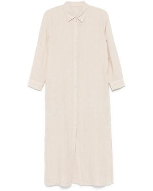 120% Lino Vestido midi de lino - Blanco