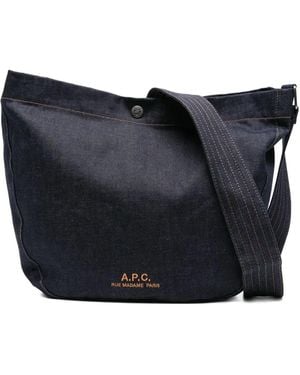 A.P.C. Medium Denim Crossbody Bag - Blue