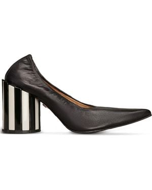 Ami Paris Pointed-Toe Pleated Court Shoes - Black