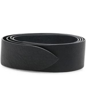Cortana Grained-Effect Belt - Black