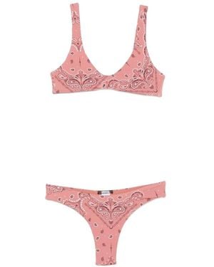 VENUJA Paisley-Print Crystal-Embellished Bikini - Pink