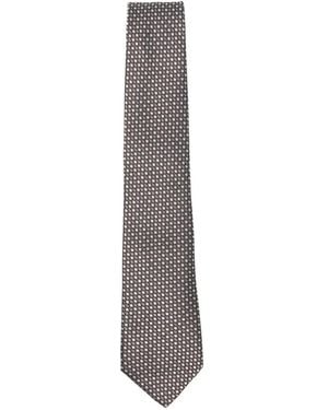 Canali Dotted-Pattern Tie - White
