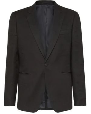 Ferragamo Buttoned Wool Jacket - Black