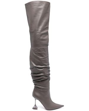 AMINA MUADDI Olivia 95Mm Thigh-High Boots - Grey