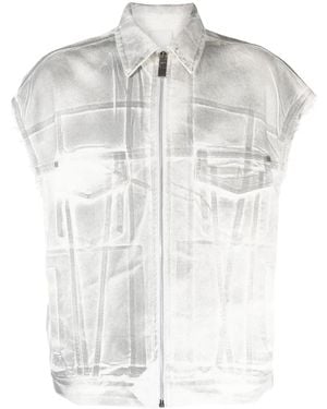 Givenchy 4G Jeansweste Mit Graffiti-Print - Weiß