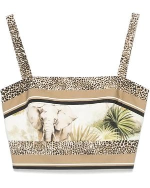 Elie Saab Cotton Tank Top - Natural