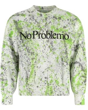Aries Slogan Sweatshirt - Green