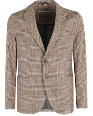 Circolo 1901 Checked Two-Button Blazer - Brown