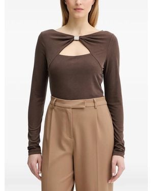 Guess Milena Bow Cutout Top - Brown