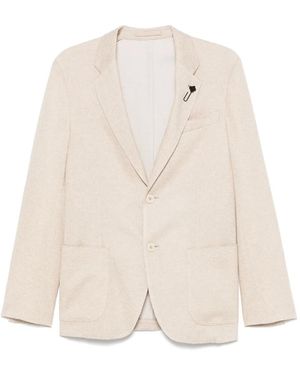 Lardini ブローチディテール ジャケット - ナチュラル