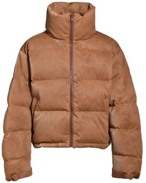 BREATH Funnel-Neck Padded Jacket - Brown