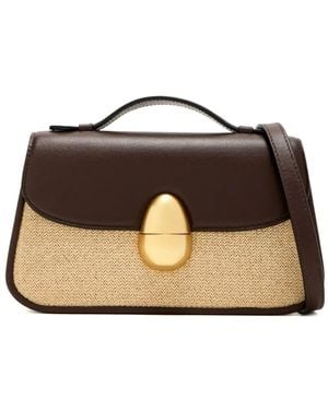 Neous Leather Woven Satchel - Black