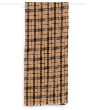 Destin Check Frayed Scarf - Natural
