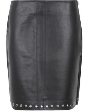 GIMAGUAS Eyelet-Embellished Midi Skirt - Grey