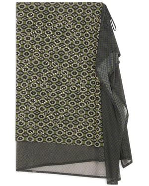Dries Van Noten Midi-Rok Met Geometrisch Patroon - Grijs
