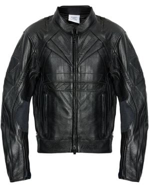 Vetements Chaqueta De Piel Con Motivo - Negro