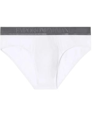 EA7 Slip Mit Logo-Bund - Weiß