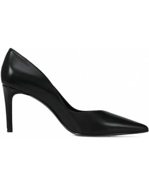 POTAMY Point-Toe Leather Heeled Pumps - Black
