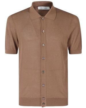 Gran Sasso Open-Knit Short-Sleeve Shirt - Brown