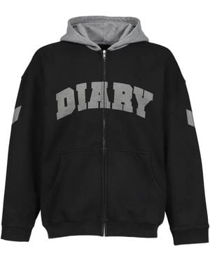 DIARY 1999 Diary Logo-Print Zip-Up Hoodie - Black
