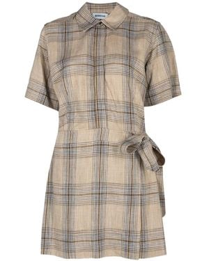 Jonathan Simkhai Plaid Mini Dress - Natural