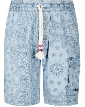 Mc2 Saint Barth Paisley-Print Shorts - Blue