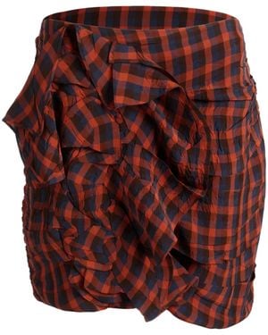 Bally Falda Corta A Cuadros - Rojo
