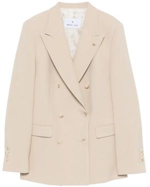 Manuel Ritz Double-Breasted Peak-Lapel Jacket - White