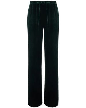 Antonelli Fazio Velvet Wide-Leg Trousers - Black