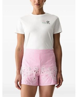 MC2 Saint Barth Emilie Embroidered Logo-Patch T-Shirt - White