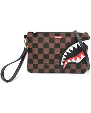 Sprayground Checked Messenger Bag - Brown