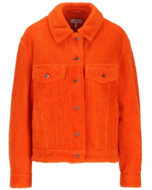 Loewe Corduroy-Effect Shearling Jacket - Orange