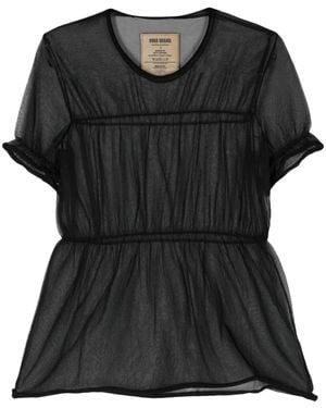 Uma Wang Blusa con detalle de costuras - Negro