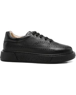 SERGIO MORETTI FIRENZE Brogue-Detail Pebbled Trainers - Black