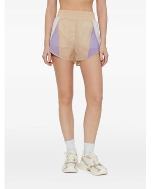 EA7 Logo-Patch Colour-Block Shorts - White