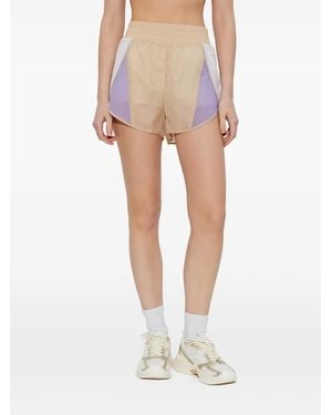 EA7 Logo-Patch Colour-Block Shorts - White
