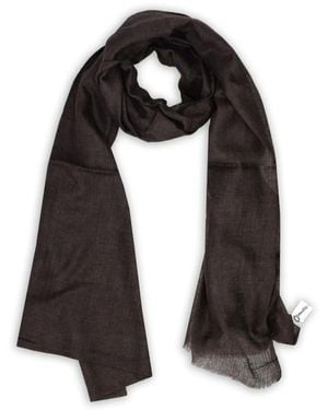 LA ROSE Frayed-Edge Scarf - Black