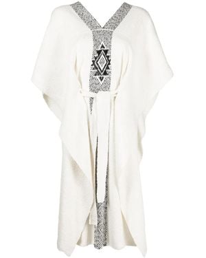 Voz Estrella Tied-Waist Kaftan - White