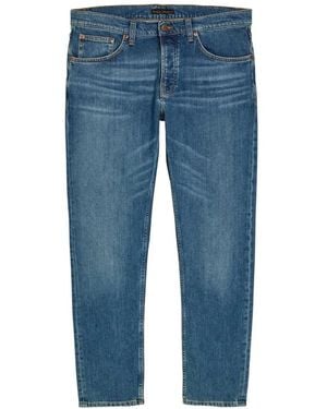 Nudie Jeans Whiskered Faded-Effect Jeans - Blue