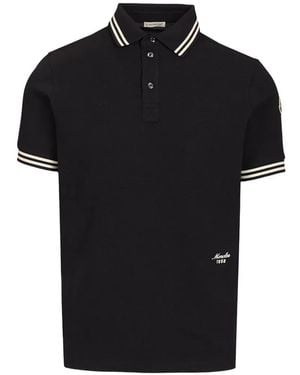 Moncler Logo-Patch Polo Shirt - Black