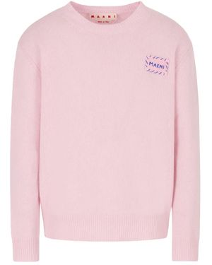 Marni Sweatshirt mit Logo-Patch - Pink