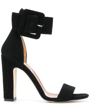 Paris Texas Buckle Ankle Strap Sandals - Black