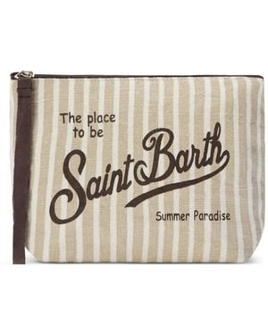 MC2 Saint Barth Aline Striped Clutch Bag - White