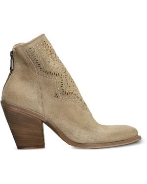 METISSE Suede Ankle Boots - White