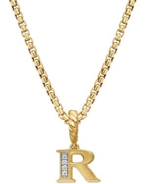 David Yurman Pavé Initial ペンダント 18kイエローゴールド - メタリック