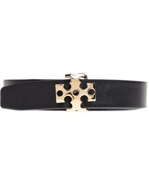 Tory Burch Logo-Buckle Leather Belt - White